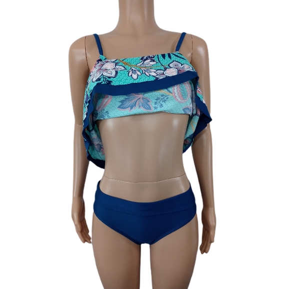Caribbean Joe 2pc Swimsuit with adjustable should - Picture 6 of 6